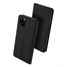 Iphone 11 Pro oldalra nyíló mágneses könyv tok szilikon belsővel fekete