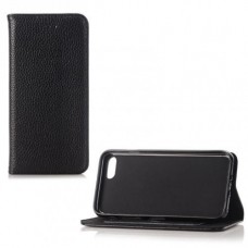 Iphone 7, Iphone 8, Iphone SE 2020 oldalra nyíló mágneses könyv tok szilikon belsővel fekete